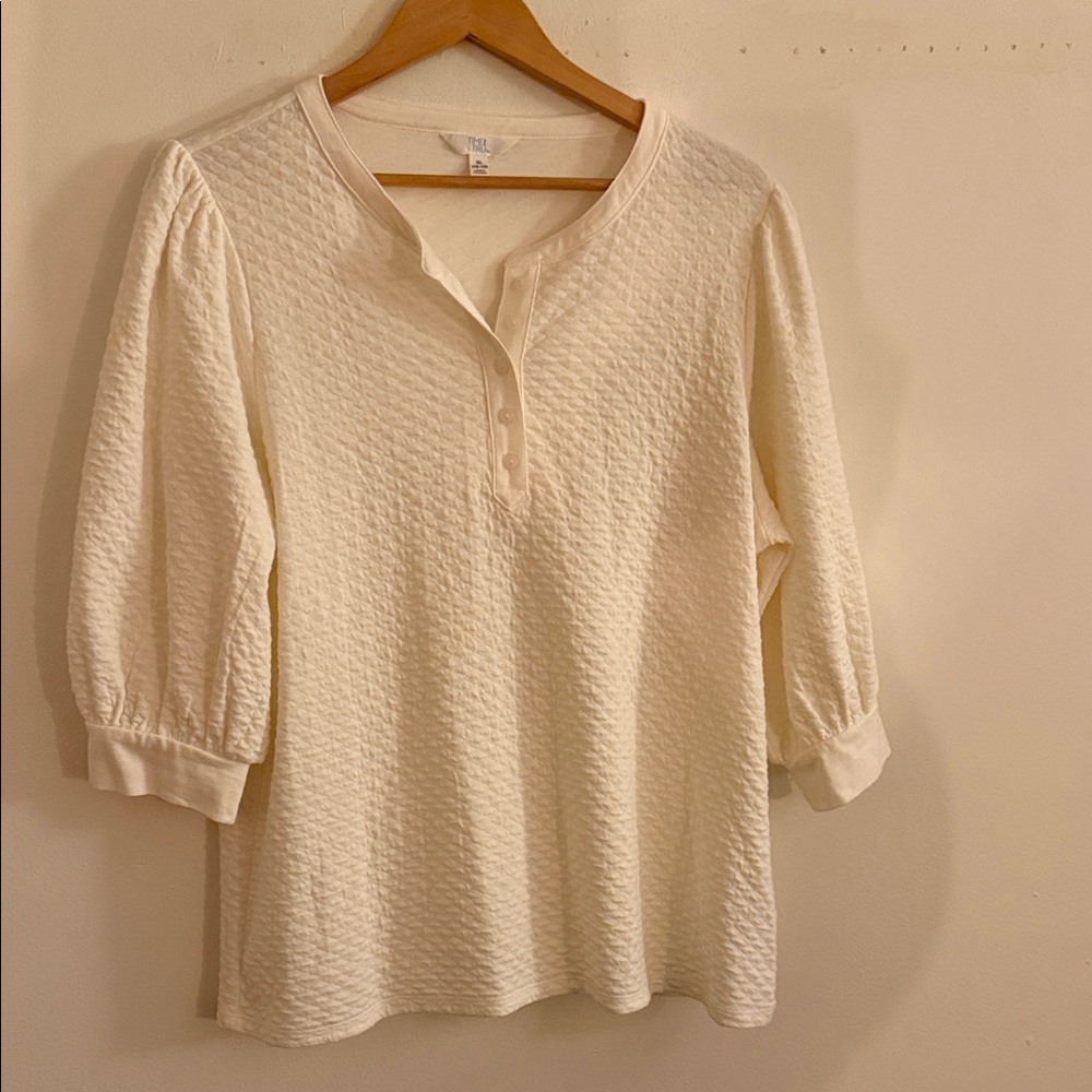 Time and Tru Cream Button Down Shirt